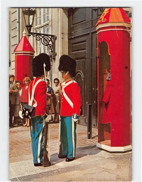 POSTCARD CHANGING OF the Guard at Amalienborg Palace, Copenhagen ...