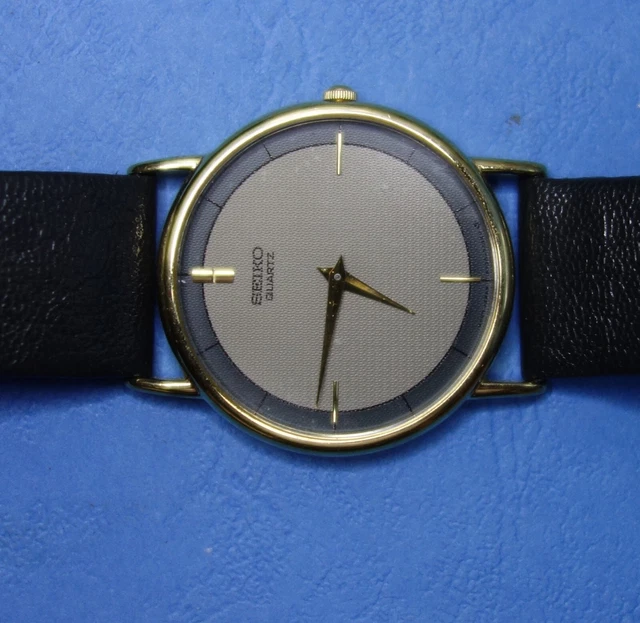 SEIKO MENS DRESS Gold Tone ULTRA THIN (5MM) Quartz Watch 5Y307009 EUR