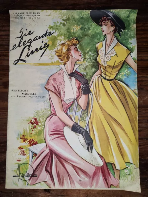 Alte Mode - Zeitschrift/ Katalog, Die elegante Linie , Verlag - BAKO,Nr. 6, 1953
