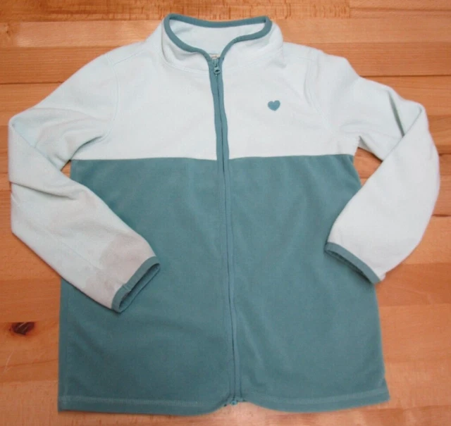 Oshkosh B'gosh girls Jacket Fleece size 8 8A blue teal Zipper front pockets