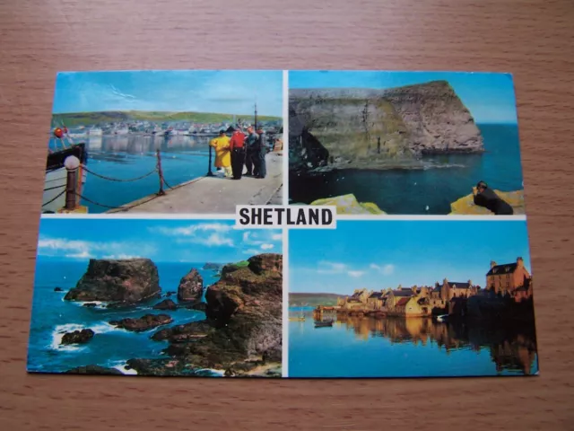 Vintage RP Postcard Shetland Multiview Scotland 1985