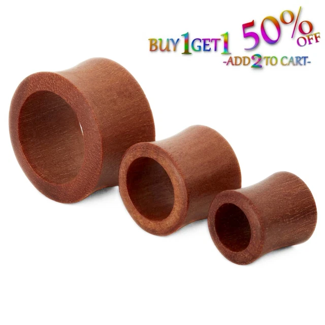 Pair 8g-30mm SAWO WOOD TUNNELS Double Flare Gauges Plugs Organic Ear Plugs 2141