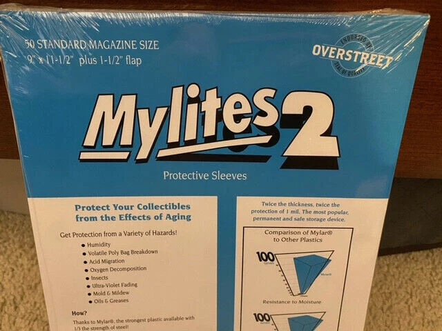 50 E. Gerber Mylites 2 Mil Mylar Magazine Sleeves 900M2 cm