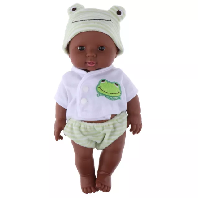 30cm realistische umarmbare Vinyl Babypuppe Afrikanisches Neugeborenes Schwarzes