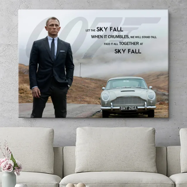 Wandbilder XXL James Bond Craig Poster Skyfall Film Agent 007 Dekor Leinwand 3