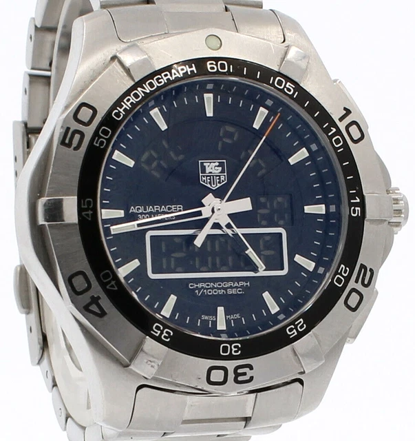 Tag Heuer Aquaracer Chronotimer Analog-Digital Chronograph watch Ref: CAF1010-0