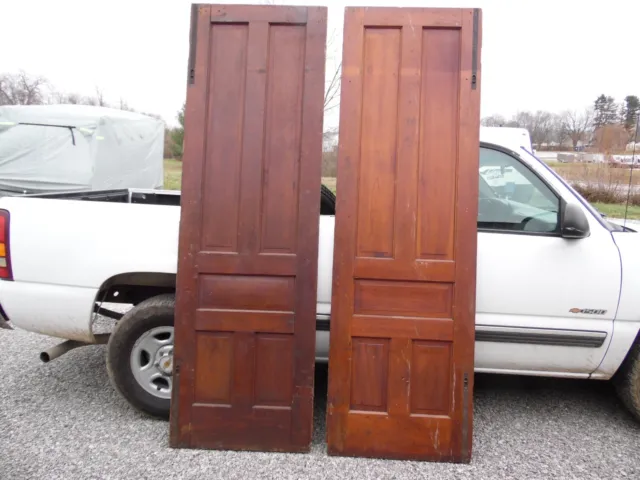 Antique Vtg Victorian Interior Wood 5 Panel Doors H-96 1/8"  W-30 1/8" D-1 1/4"