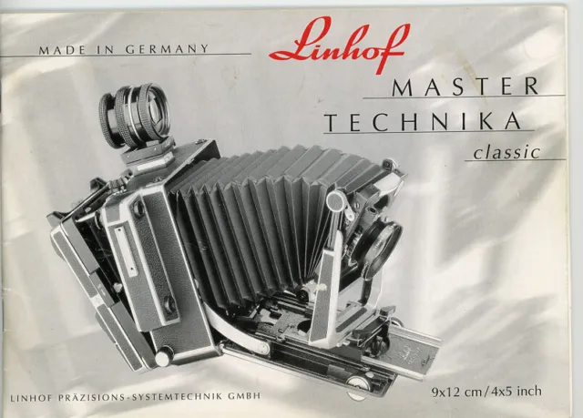 Linhof Master Technika Classic Instruction Book. More Camera Manuals Listed