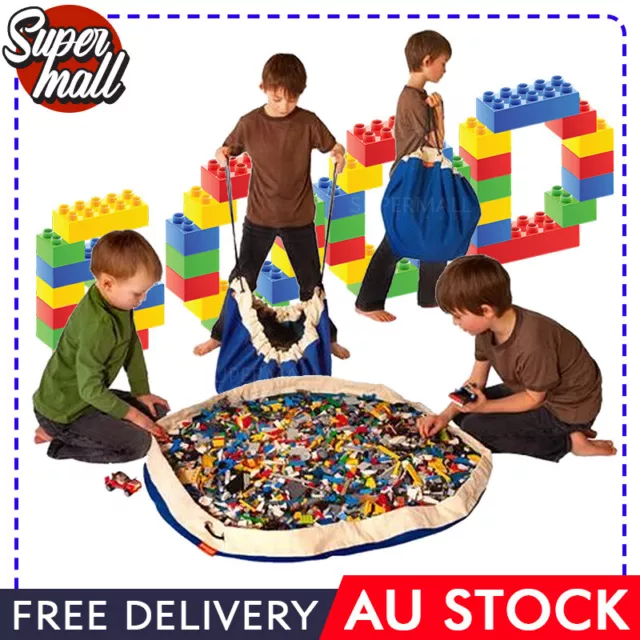 Kids Play Mat Bag Portable Toy Storage Canvas Lego Toys BrikBag XL150cm OZ