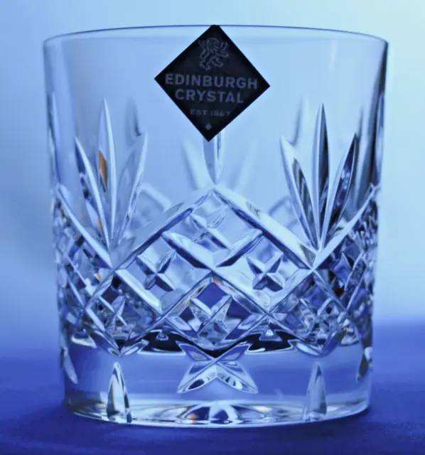 EDINBURGH CRYSTAL - BALMORAL - 9oz OLD FASHIONED WHISKY GLASS  8.4cm  / 3 1/4"