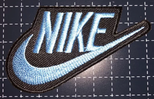 NIKE LOGO VECTOR Embroidered Iron-On Patch (Black/Blue) $9.99