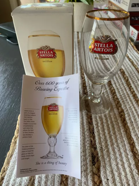 STELLA ARTOIS Chalice Belgian Beer Glass with Original Box and Insert - NIB!!