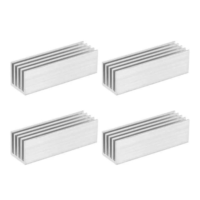 4St Kühlkörper Aluminum Elektronik Kühler für MOS IC Chip 50x15x15mm Silber
