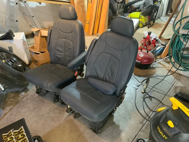 1996-2000 OEM Dodge Caravan Second Row Captains Seats with "Leather" Seat Covers