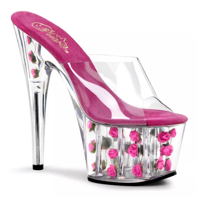 ADORE-701FL chice Pleaser sandali tacchi alti chiaro rosa caldo fiori alto alto altopiano