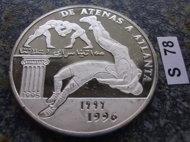 Saharaui Arabien 500 Pesetas 1995 Olympiade Ringen Athen Atlanta Silber Sahara