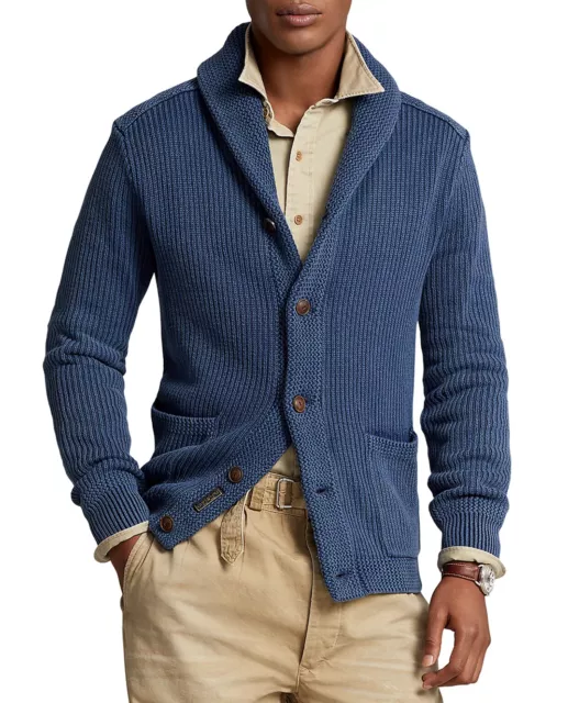 NWT Polo Ralph Lauren Denim & Supply INDIGO Cotton Shawl Collar Cardigan Sweater