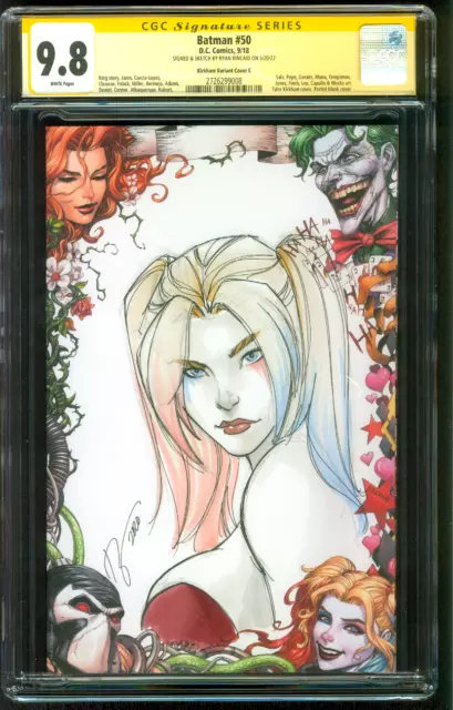 Batman 50 CGC 9.8 SS Ryan Kincaid Harley Quinn Original art Sketch 9/18