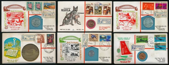 💥6 Aussie 1970/71 First Day Issue Covers/Coins🌟Super Rare Must See🌟Buy Now💥