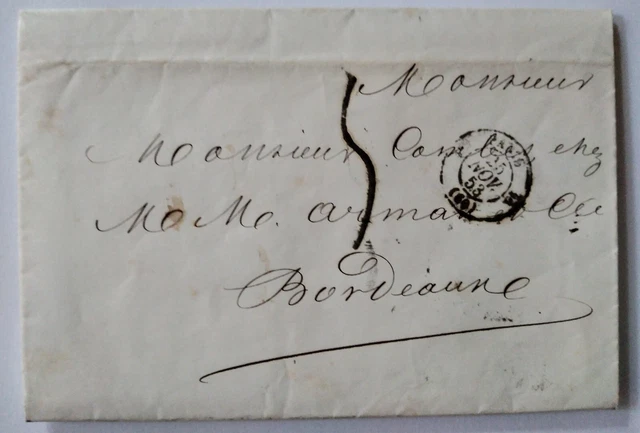Lettre Ancienne Paris → Maringues (Puy-de-Dôme) – 1869 – Enveloppe Timbrée