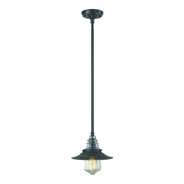 Insulator Glass 9 Wide 1-Light Mini Pendant - Oiled Bronze