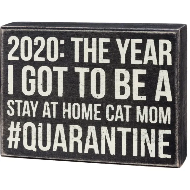 Distressed Box Sign 2020: I Got To Be A Stay At Home Cat Mom Funny