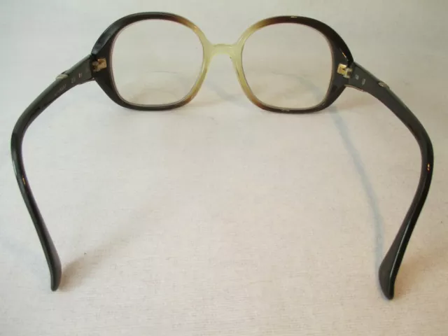 Vintage Ladies Metzler 3121 Germany 70s Glasses Braun Orange With Metal Trim 3