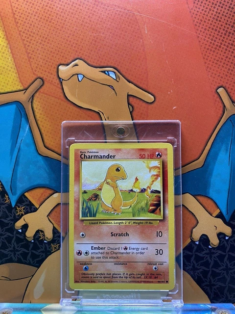 Charmander Base Set 1999 Unlimited Print NM, 46/102 Pokemon Card.