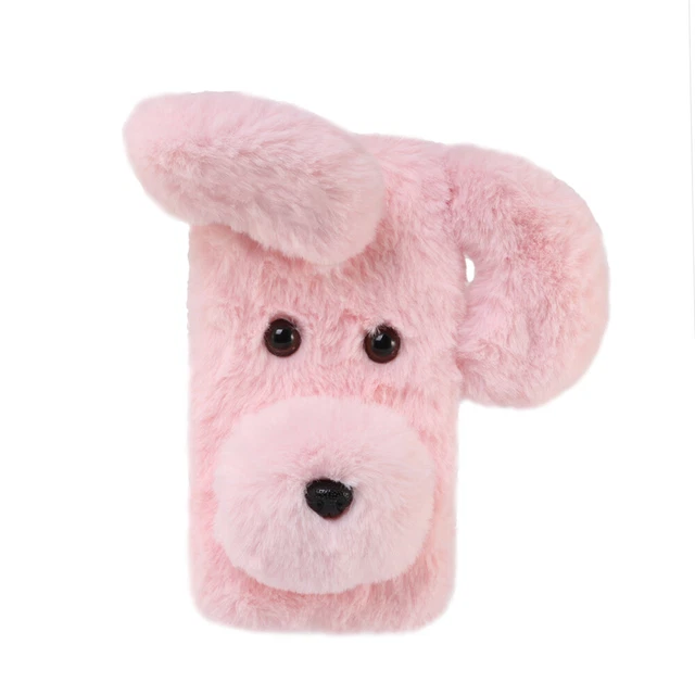 Coque pour téléphone Coque souple en peluche pour chien Mignon Mode Hiver