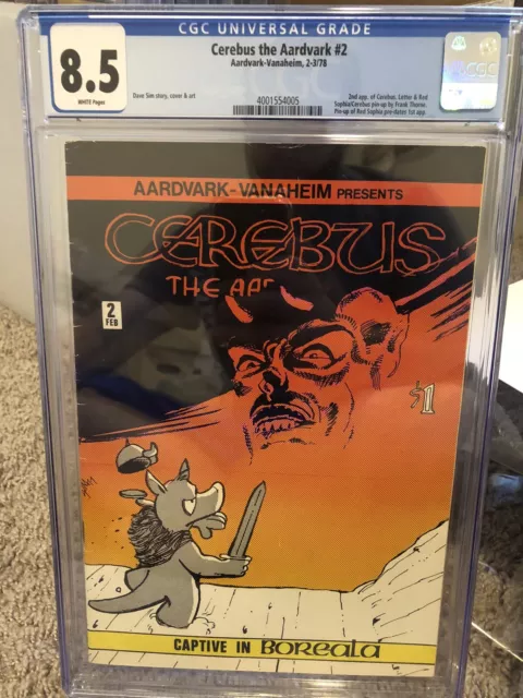 Cerebus the Aardvark #2 1978 CGC 8.5 WP 2nd Appearance Cerebus Aardvark-Vanaheim