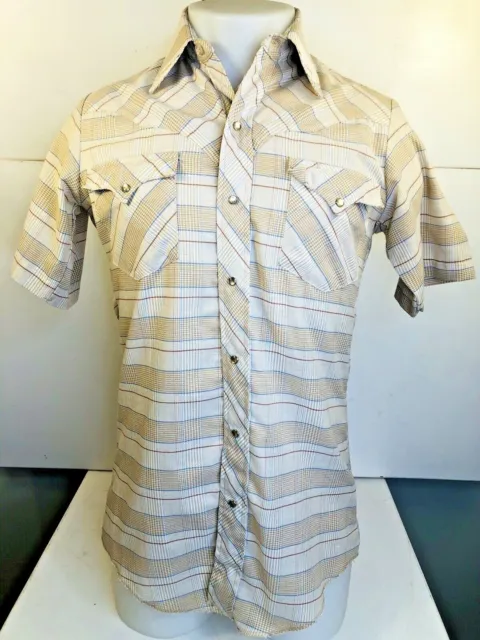 Vintage KARMAN - Western Mens XS Rockabilly PEARL SNAP Shirt