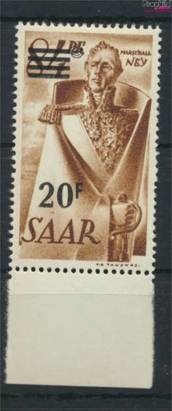Briefmarken Saarland 1947 Mi 237II PF I, Fleck über A von SAAR (Feld 42) p(96631
