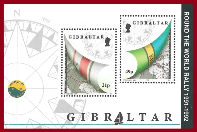 Gibraltar 1992 Round the World Yacht Rally Miniature Sheet sgMS681 MNH