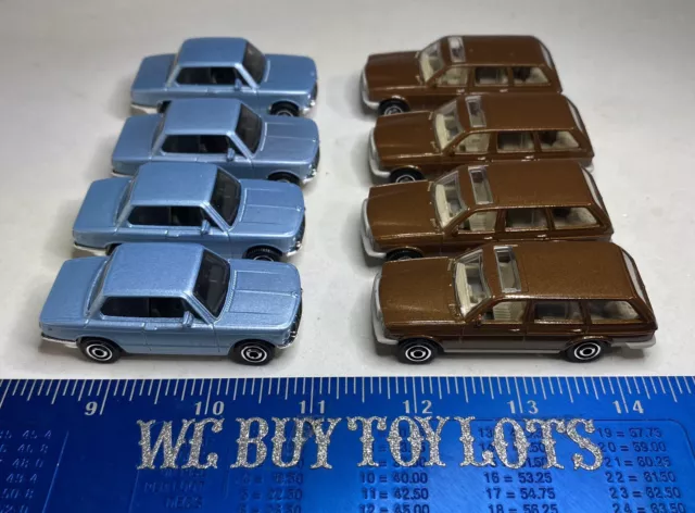 Matchbox Loose Lot of 8 German Sky Blue & Brown ‘69 BMW ‘80 Mercedes Wagon MINT