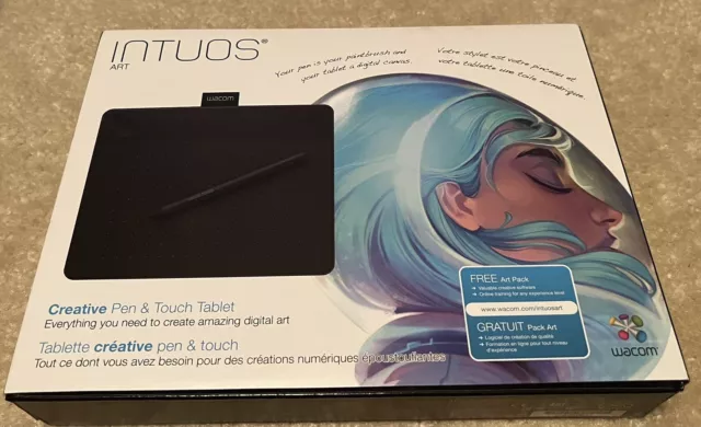 Wacom Black Small Intuos Digital Art Creative Pen and Touch Tablet CTH-490