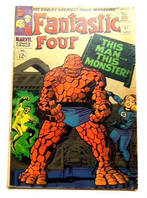 Fantastic Four #51 June 1966 Comic “This Man…This Monster!” Marvel 12 ¢ C207