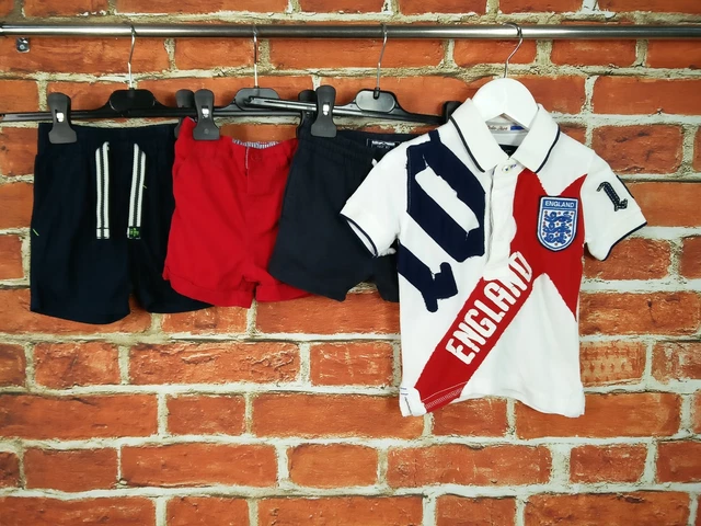 BABY BOY BUNDLE AGE 12-18 MONTHS NEXT etc SHORTS POLO TOP T-SHIRT ENGLAND 86CM