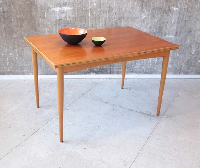 VINTAGE 60ER TEAK Esstisch ausziehbar Danish 60s MidCentury Dining