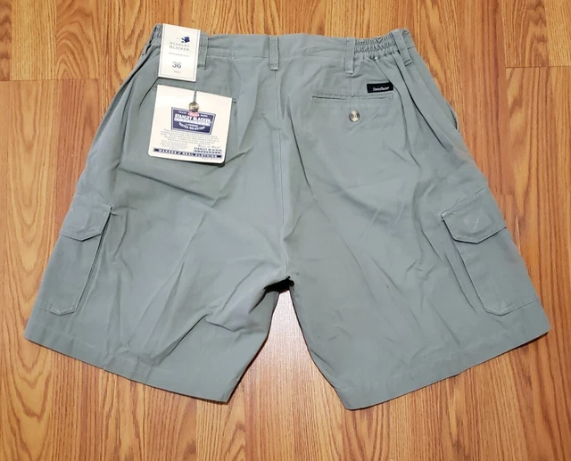 VTG Stanley Blacker Men's Sz. 36  100% Cotton LT Green/Beige Cargo Shorts NWT