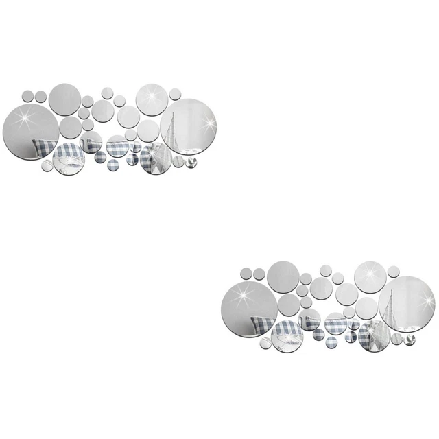 2 PIEZAS Espejo Circular Burbuja 3D Espejo Acrílico Pegatina Para Hogar