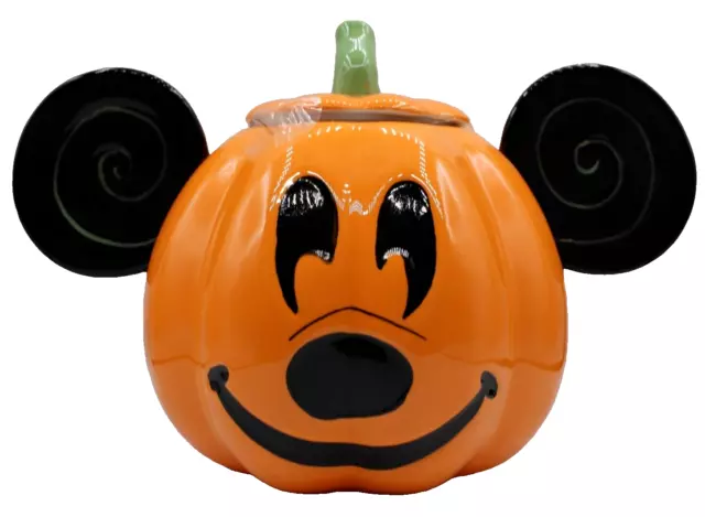 Disney Pumpkin Mickey Mouse Cookie Jar Ceramic Halloween