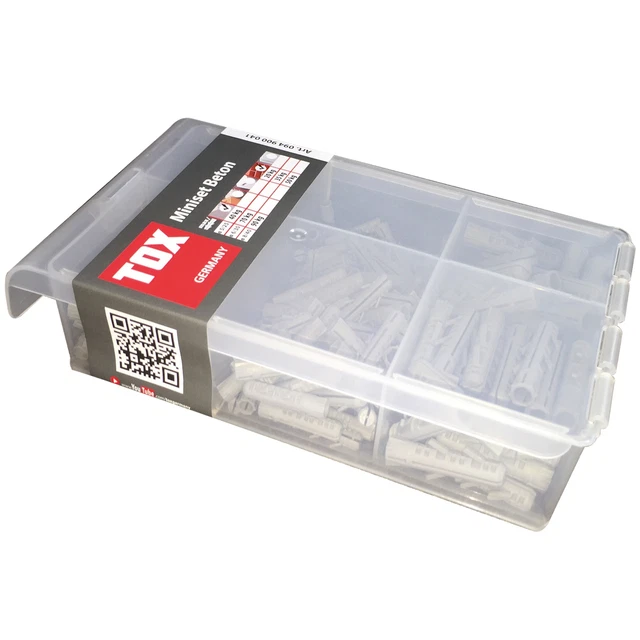 TOX Assortimento Standard Miniset Calcestruzzo Tassello Espandibile Barracuda 5 6 8mm 245 pezzi