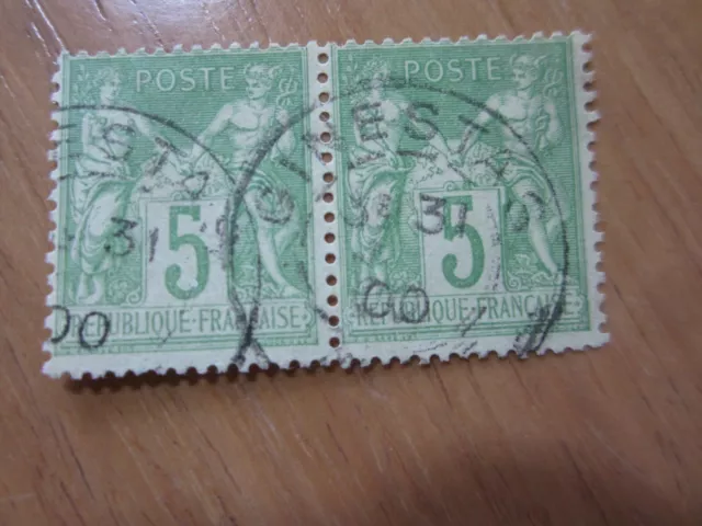 Beaux Timbres De France  Type Sage  N° 102 En Paire  Obliteration Ginestas