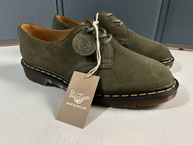 Dr. Martens Doc’s 1461 Men’s Size 9 Made in England Oxford Shoes Olive Green NEW