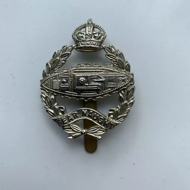 Tank Regiment White Metal Cap Badge