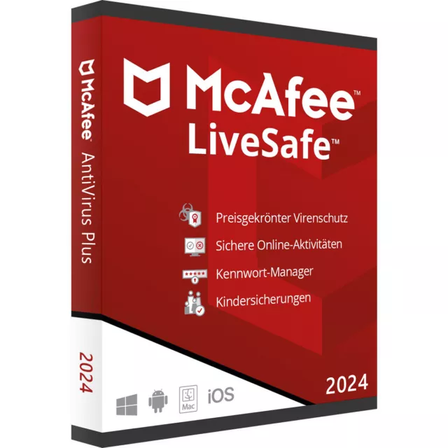 McAfee LiveSafe 2024 | Unlimited Devices | 1-3 Years | New | Full Version | Email
