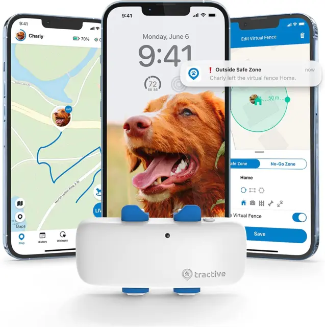 Tractive GPS Tracker for Dogs - Waterproof, GPS Location & Smart Pet Activity Tr