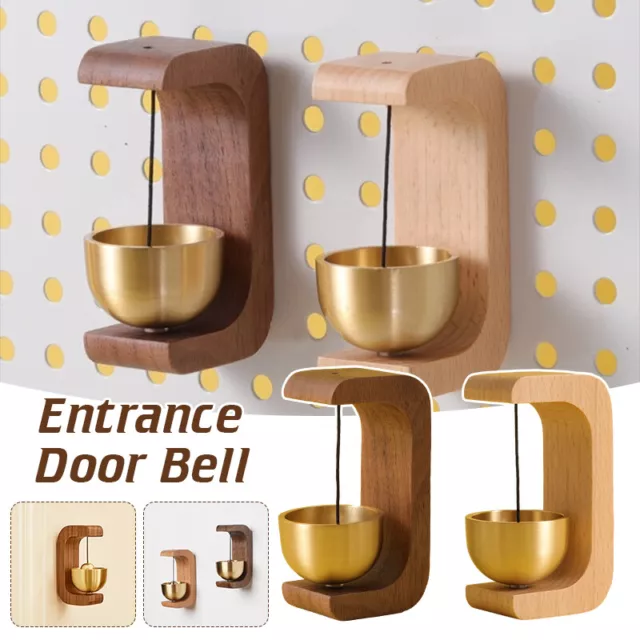 Japanese Entrance Wooden Door Bell Wind Chimes Wireless Reminder Doorbell Decor