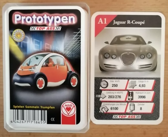 TOP ASS ALTENBURGER Spielkarten PROTOTYPEN  Quartett Auto 32 Karten kpl. SELTEN