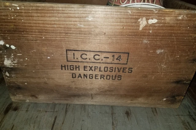 1950s Vintage Dynamite Crate Wooden Box Burton Explosives
